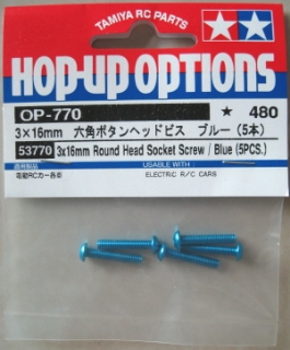 Picture of Tamiya 3x 16mm  Round Head Socket Screws (5pcs) / Blue 53770