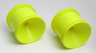 Picture of Team Associated 7803Y Truck Rear Wheels, 1 piece, fluorescent yellow. 2.2"