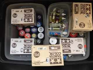 Picture of Tamiya Paints Bundle of Approx 64 cans and assorted Oils