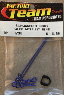 Picture of Team Associated 1734 Long&Short Body Clips Metallic Blue
