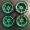 Picture of Tamiya Racing Slicks on Green Spoked Wheels 5222-4826 (4pc Set)