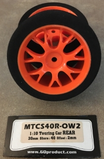 Picture of GQ Racing Tyres MTCS40R-OW2 1:10 Touring Car Rear 30mm Shore: 40 Offset: 2mm (1 pair)